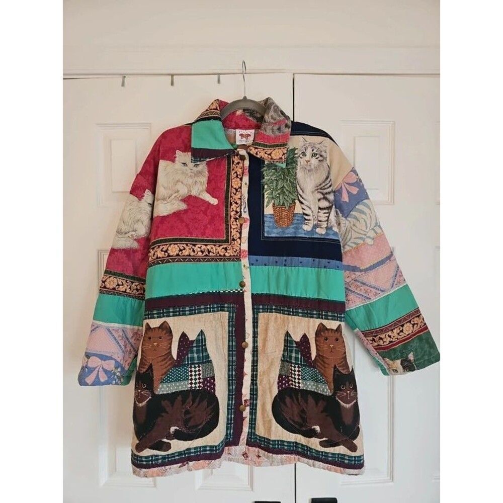 Psychic Outlaw Vintage Quilted Coat Cats